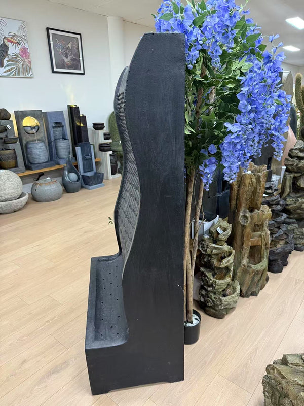 Ariana Stylish Tall Black Water Wall Made Cement Fibre