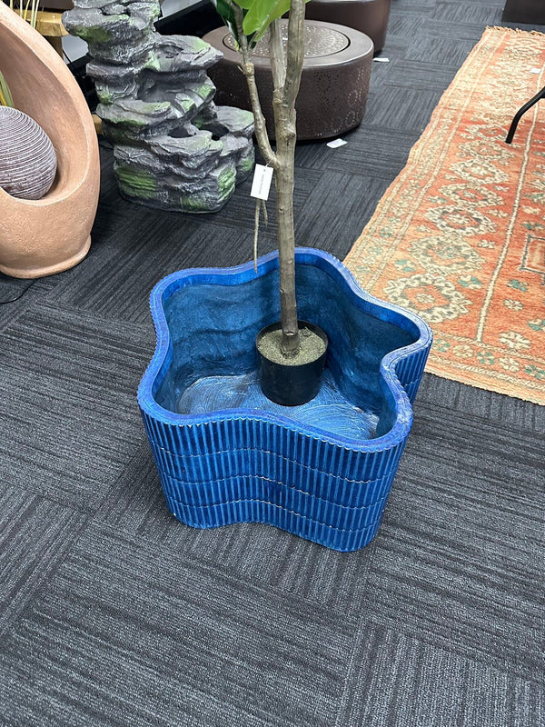 Azzuro Italian Blue Ceramic Look Design MGO Planter