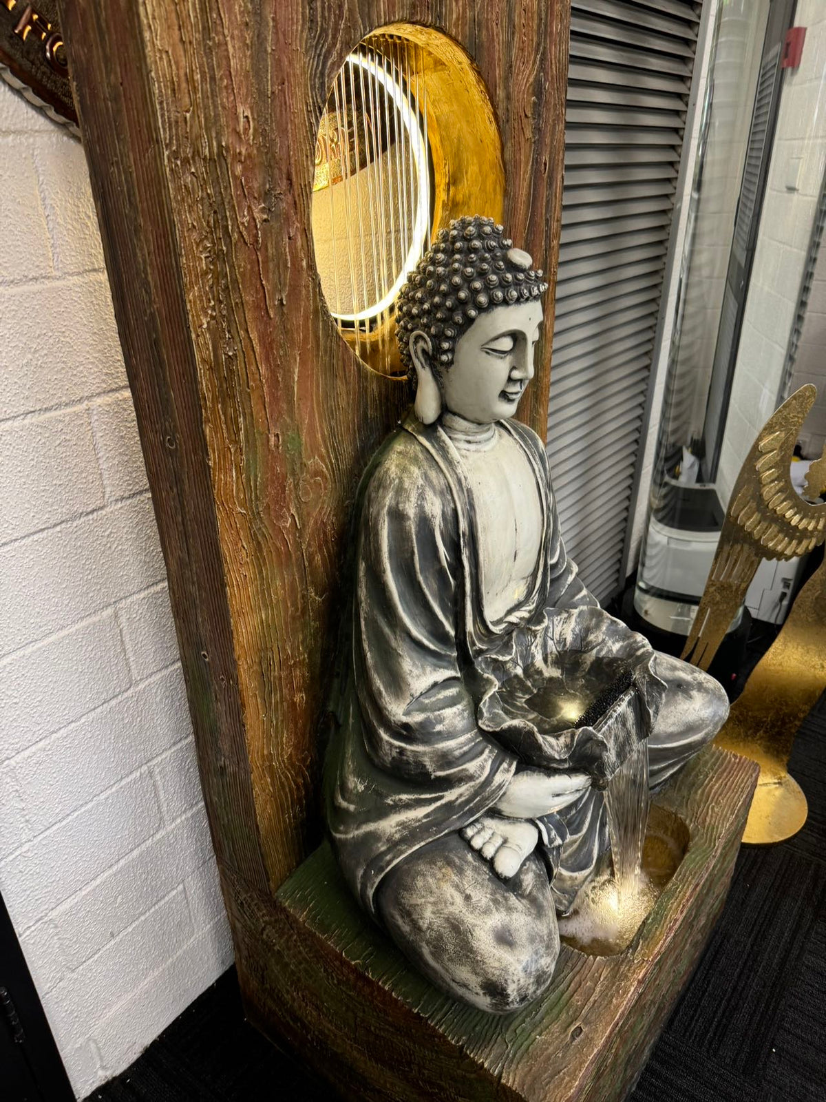 Temple Masterpiece Buddha Water Feature with Rain Effect