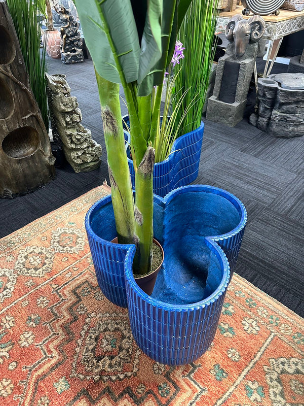Mediteraneo Italian Blue Ceramic Look Design MGO Planter