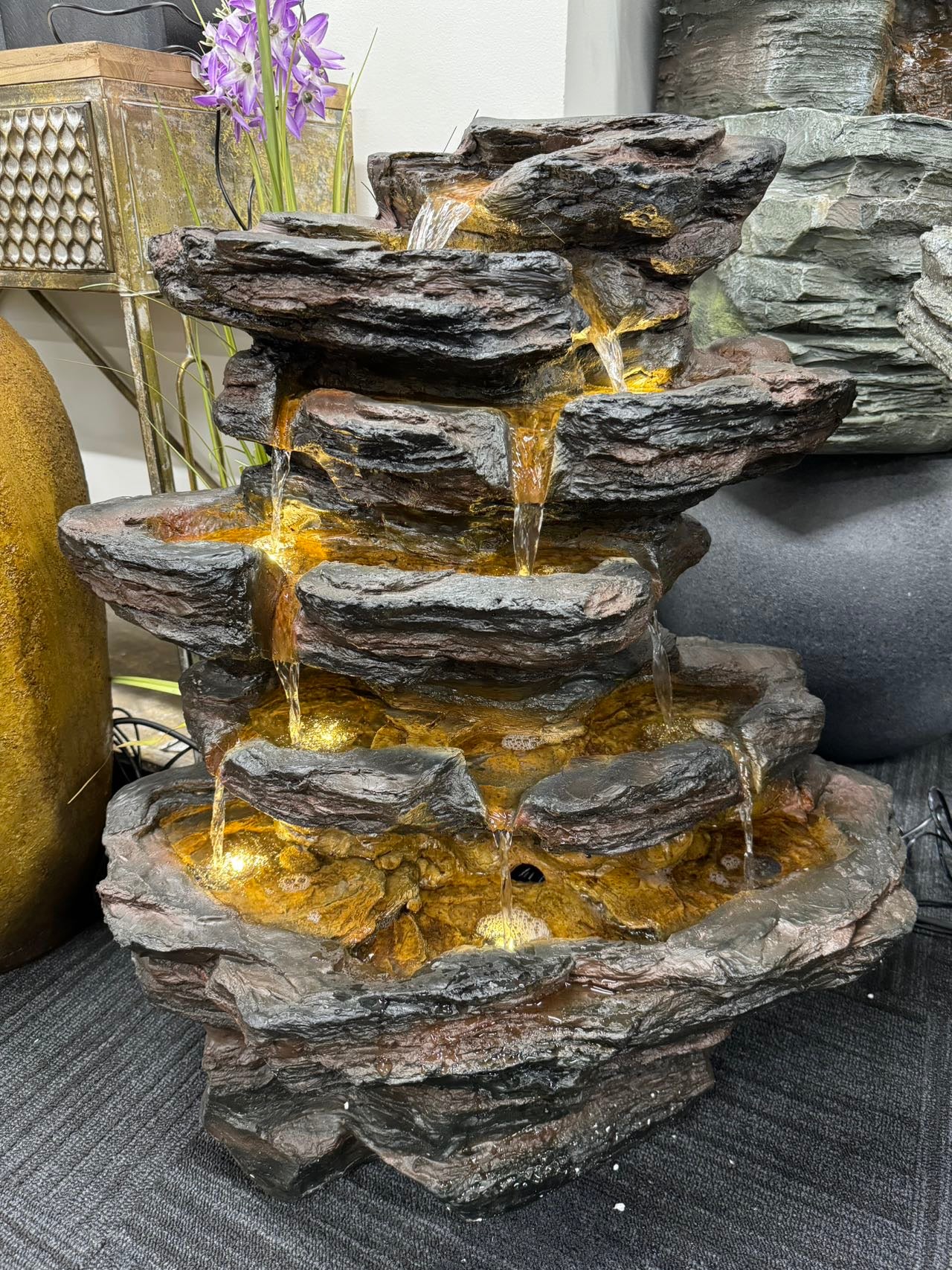 Ceniza Driftwood Fountain Volcanic Rocks Colour Beautiful Sound Water Feature