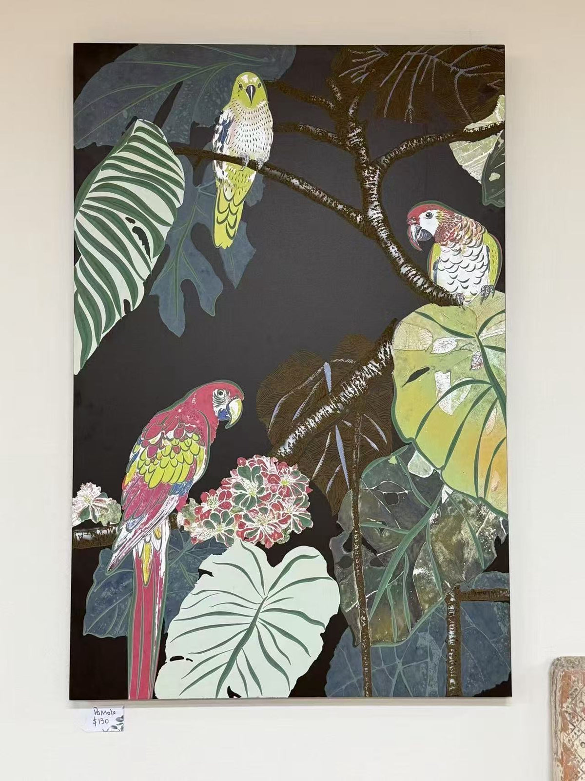 Flock Parrots Wood Printing Wall Art