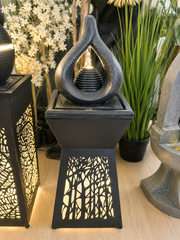 Pinnacle Metal Outdoor & Indoor Water Feature with Lights and Electric Pump
