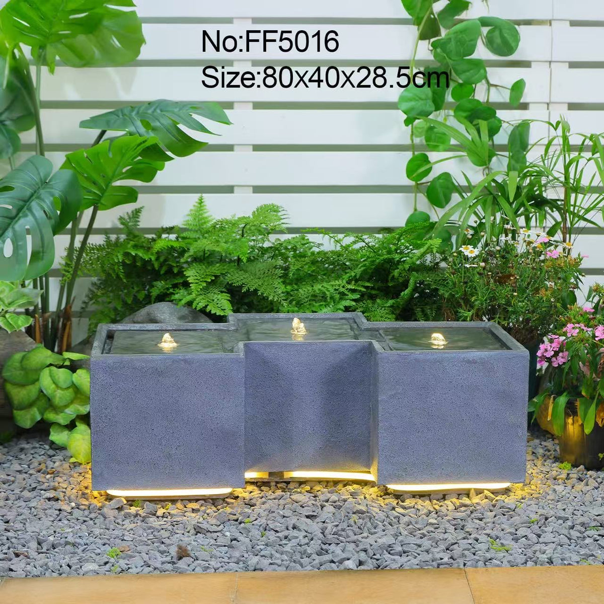 Vernazza Multi Parts & Lights Water Feature Indoor & Outdoor Fountain