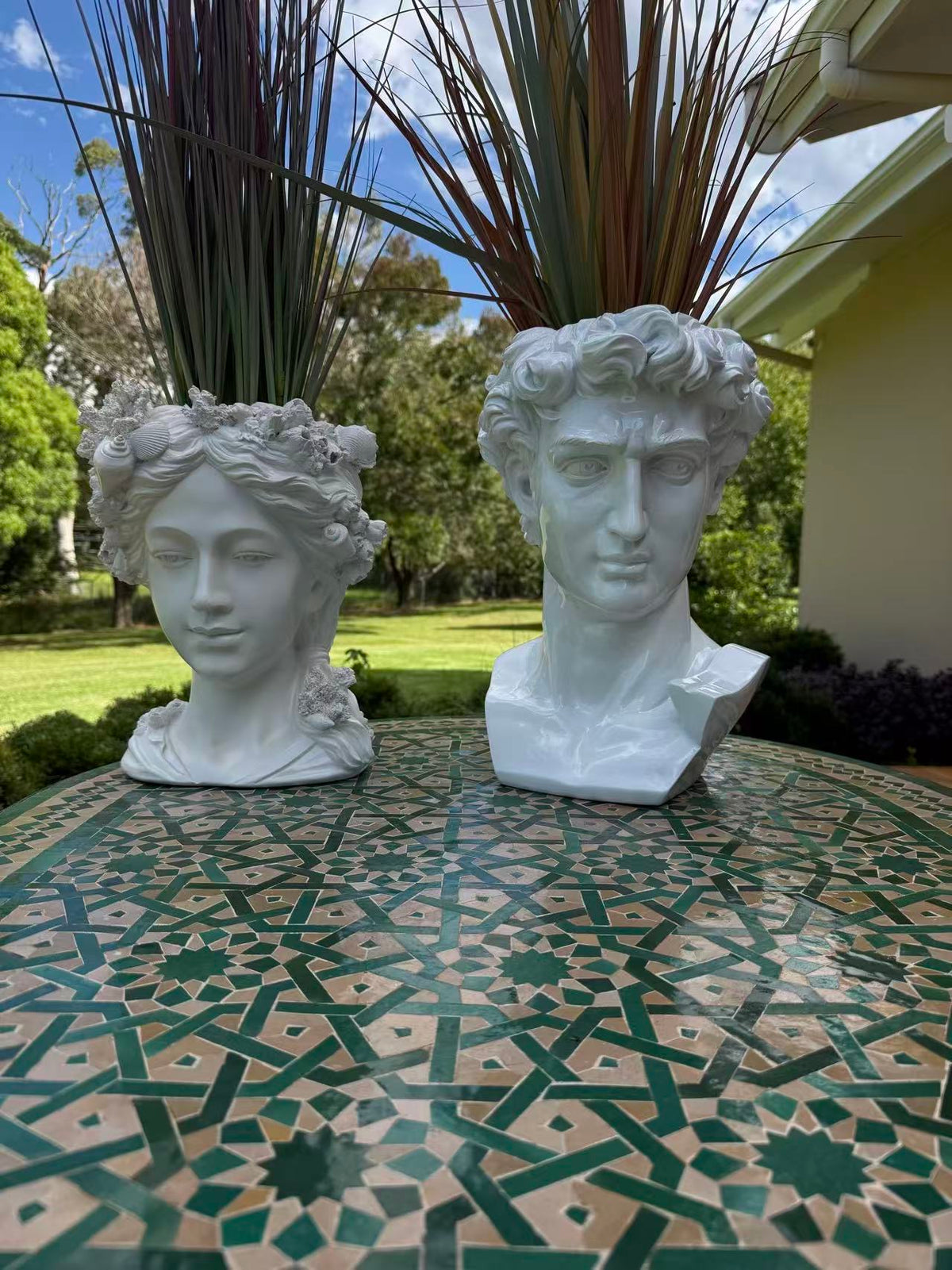 Davide Statue Bust White Statement
