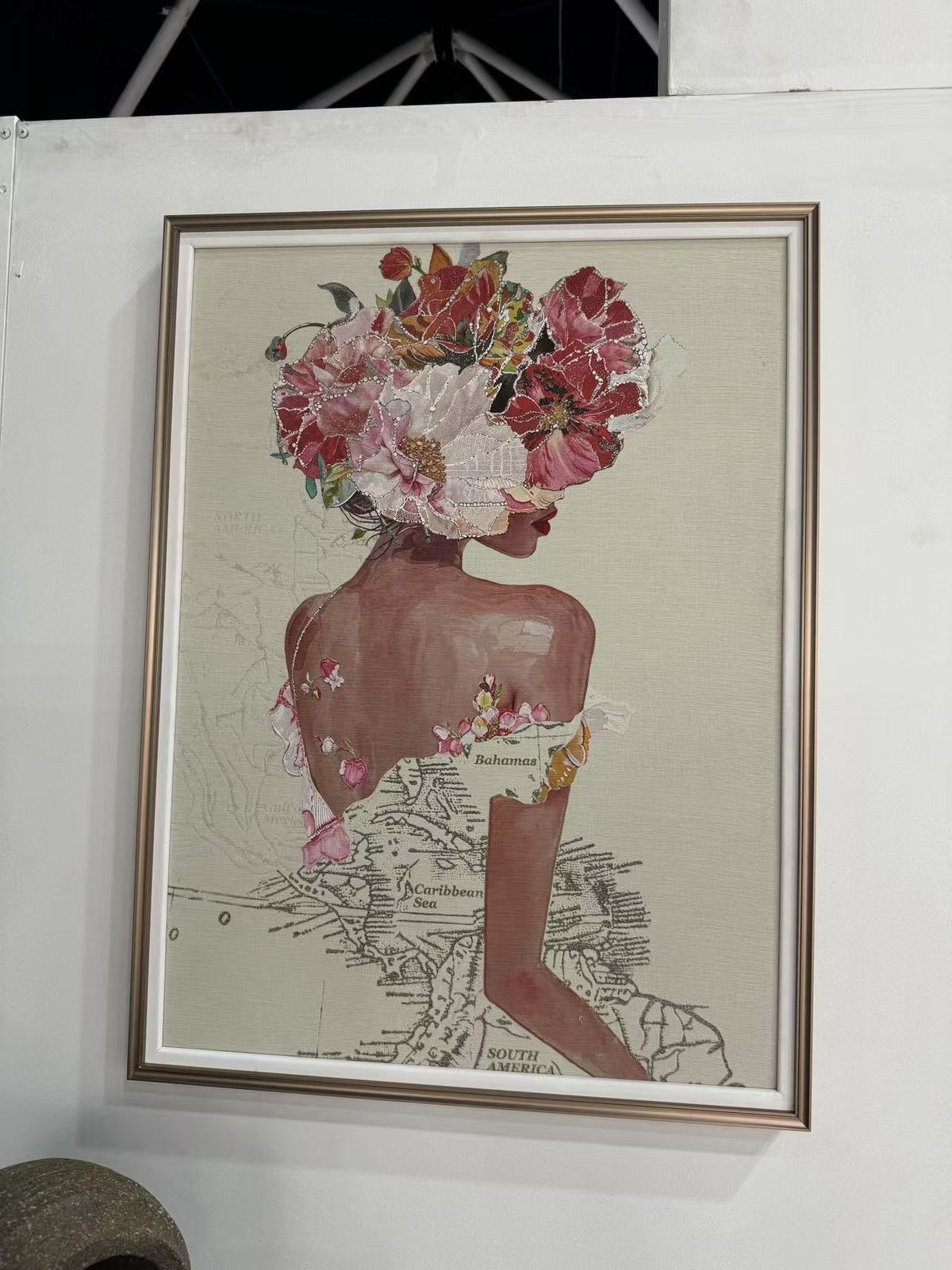 Beautiful Lady Printed Canvass Tapestry Texture Wall