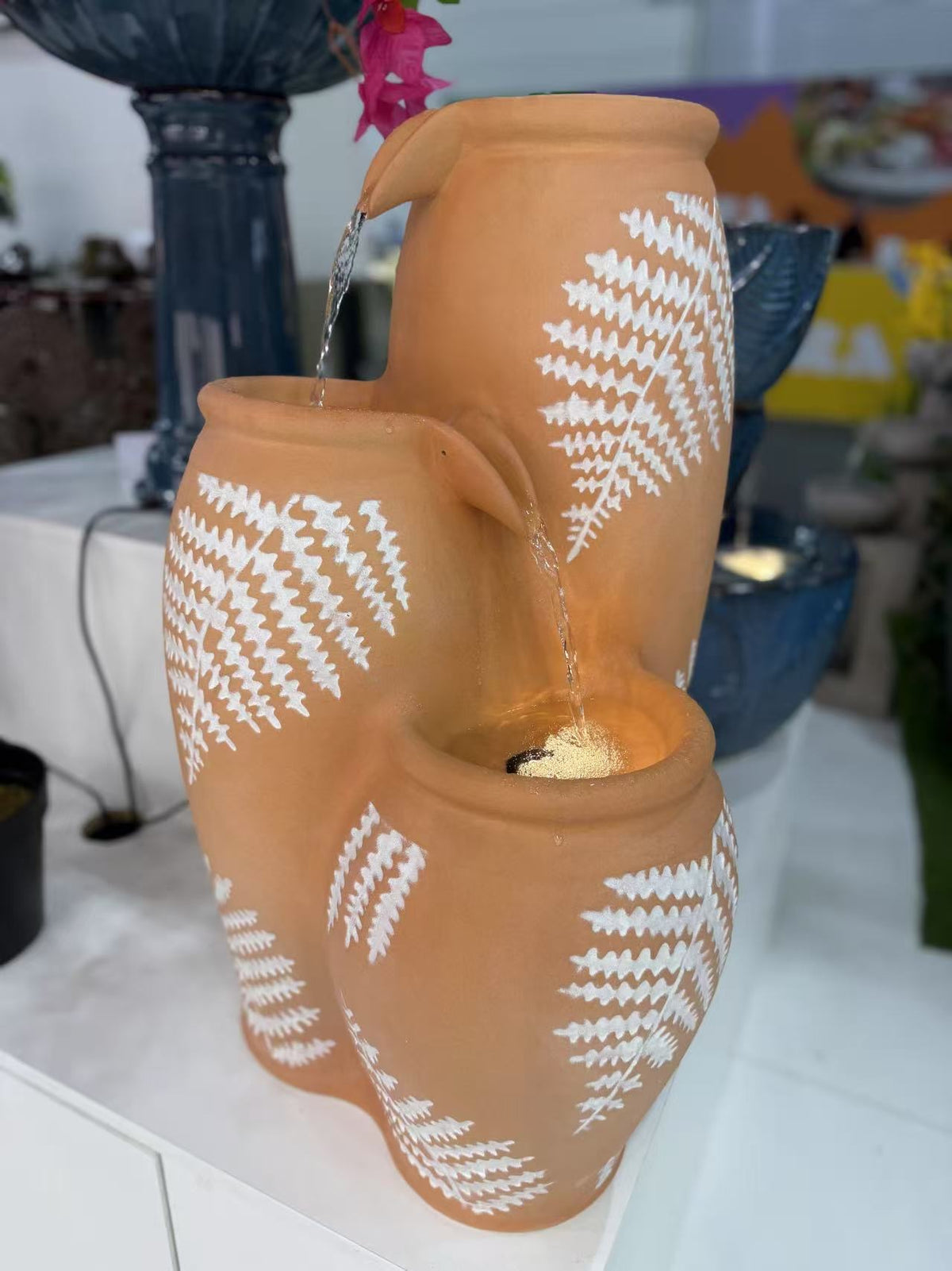 Almerimar Ceramic Water Feature in Clay Terracotta Earthy Colours