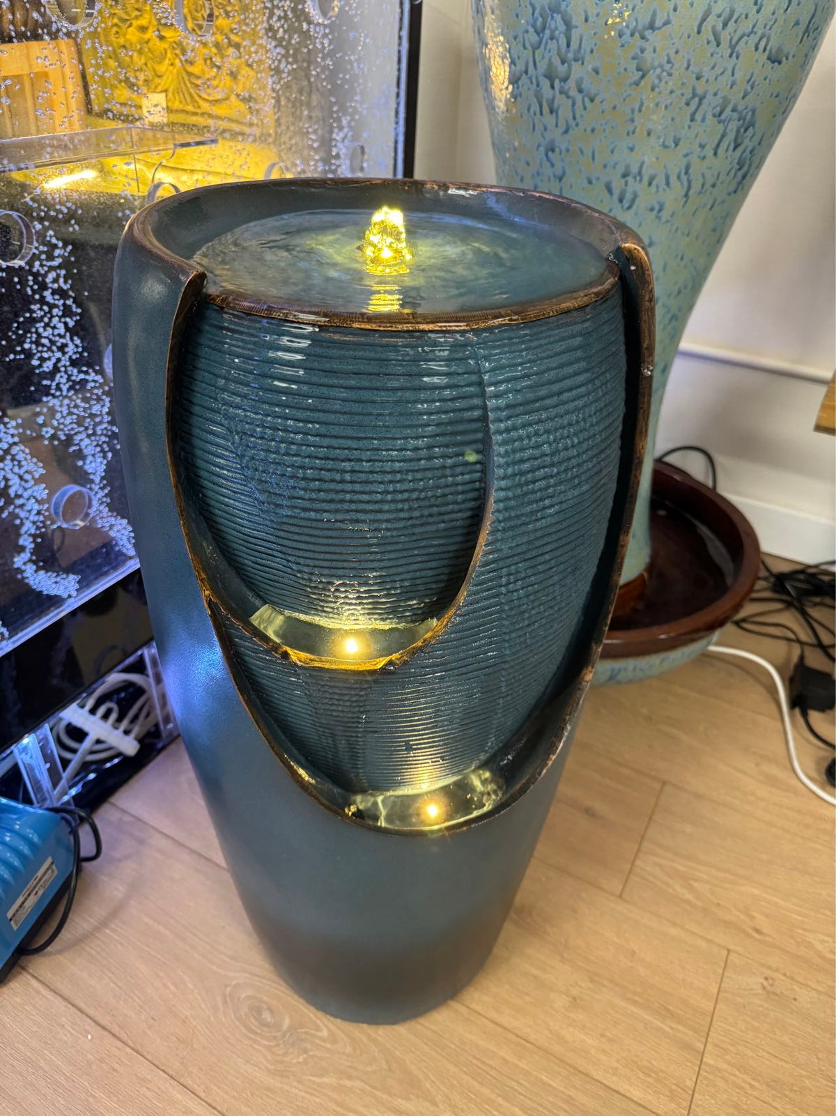COTE D'AZUR Mediterranean Blue Ceramic Effect Water Feature