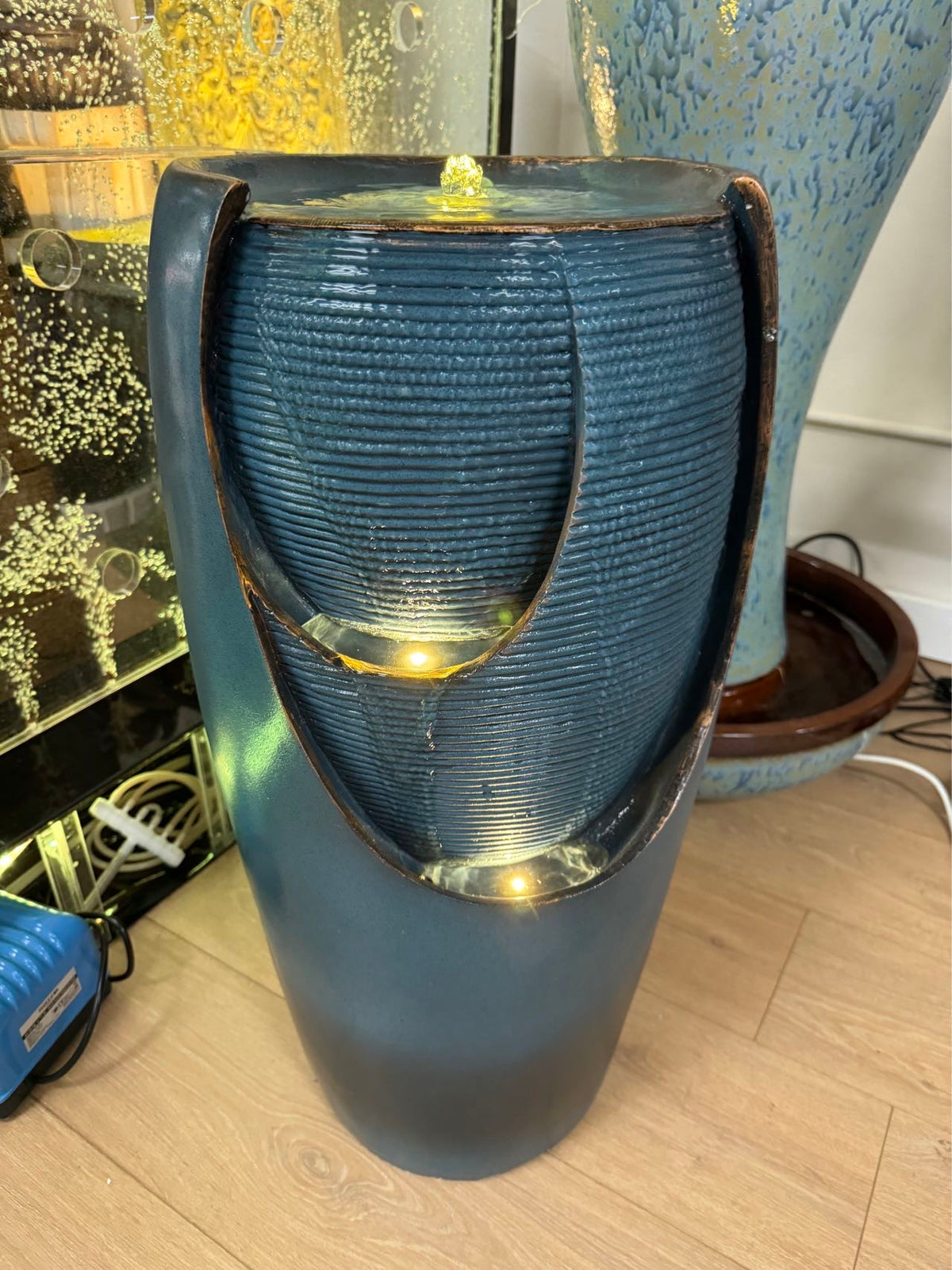 COTE D'AZUR Mediterranean Blue Ceramic Effect Water Feature