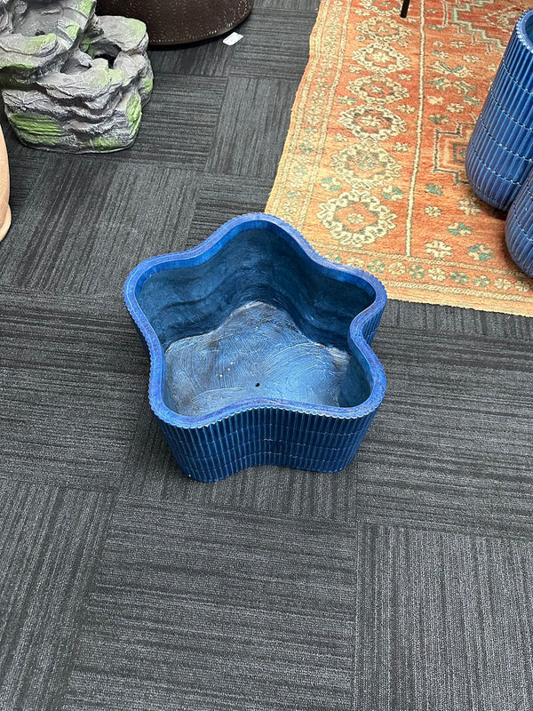 Azzuro Italian Blue Ceramic Look Design MGO Planter
