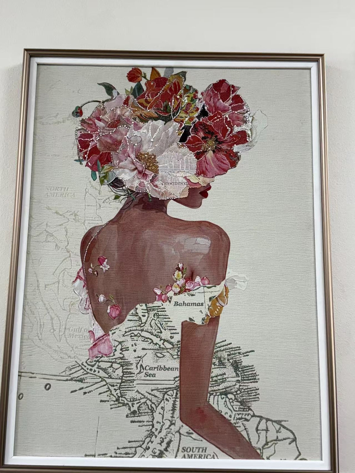 Beautiful Lady Printed Canvass Tapestry Texture Wall
