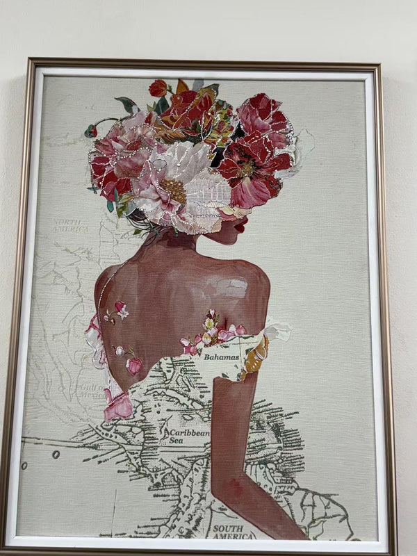 Beautiful Lady Printed Canvass Tapestry Texture Wall