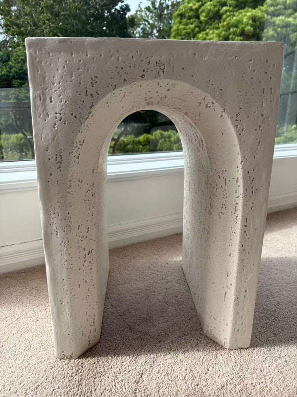Salida MGO arch-shaped side table rustic white