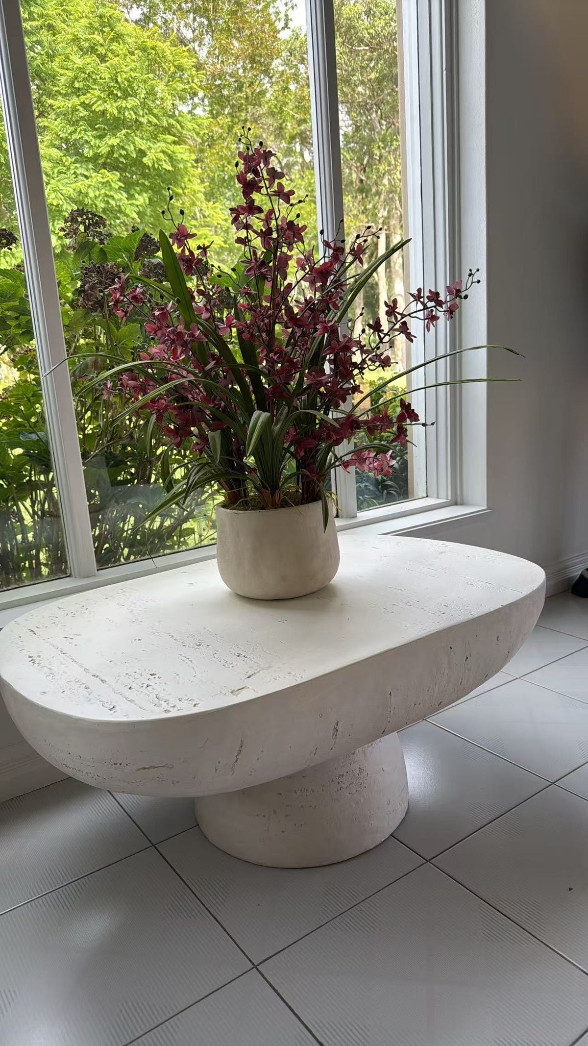 Mesa MGO centre table in rustic white