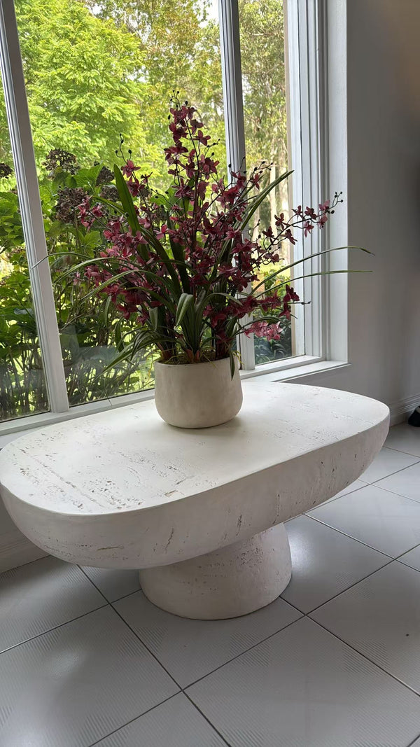 Mesa MGO centre table in rustic white