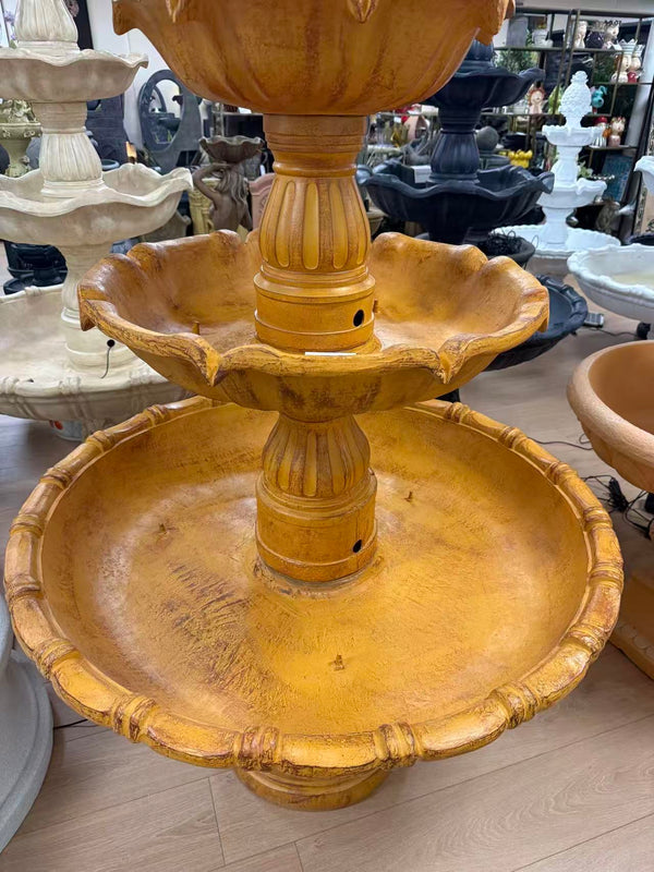 Mijas tall 5 tiers terracotta stone colour garden fountain