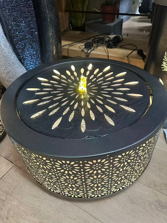 Columbia Metal Outdoor & Indoor Water Feature with Lights and Electric Pump