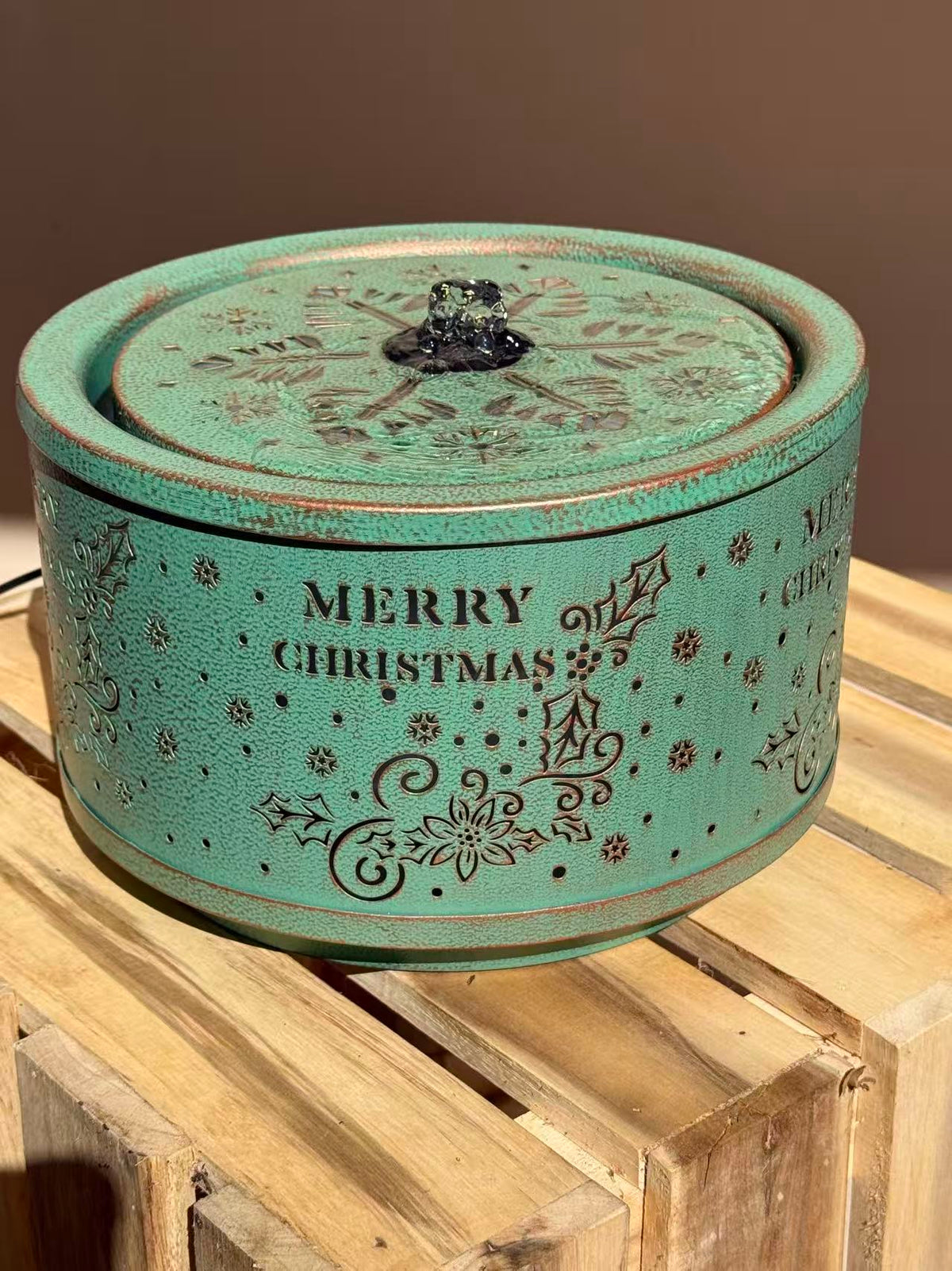 Noel Christmas Metal Table Fountain