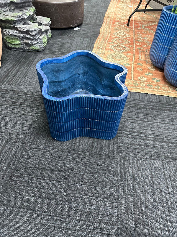 Azzuro Italian Blue Ceramic Look Design MGO Planter