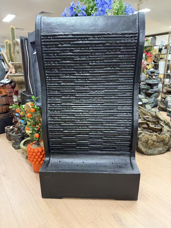 Ariana Stylish Tall Black Water Wall Made Cement Fibre