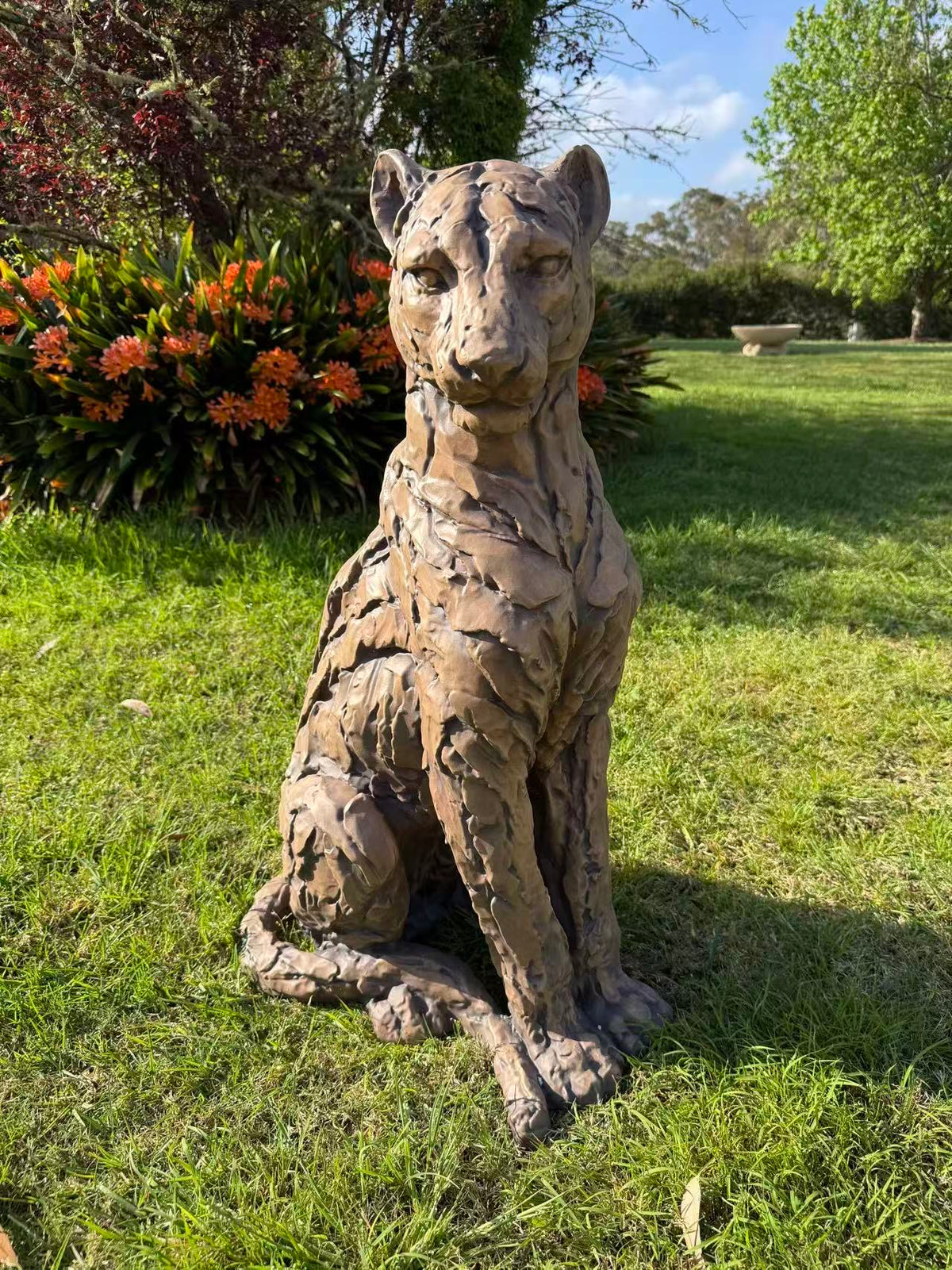 Foritudeo Feline Seated Jaguar Sculpture — 91 cm