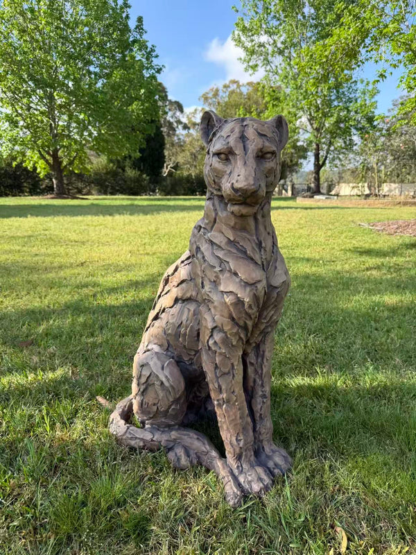 Foritudeo Feline Seated Jaguar Sculpture — 91 cm