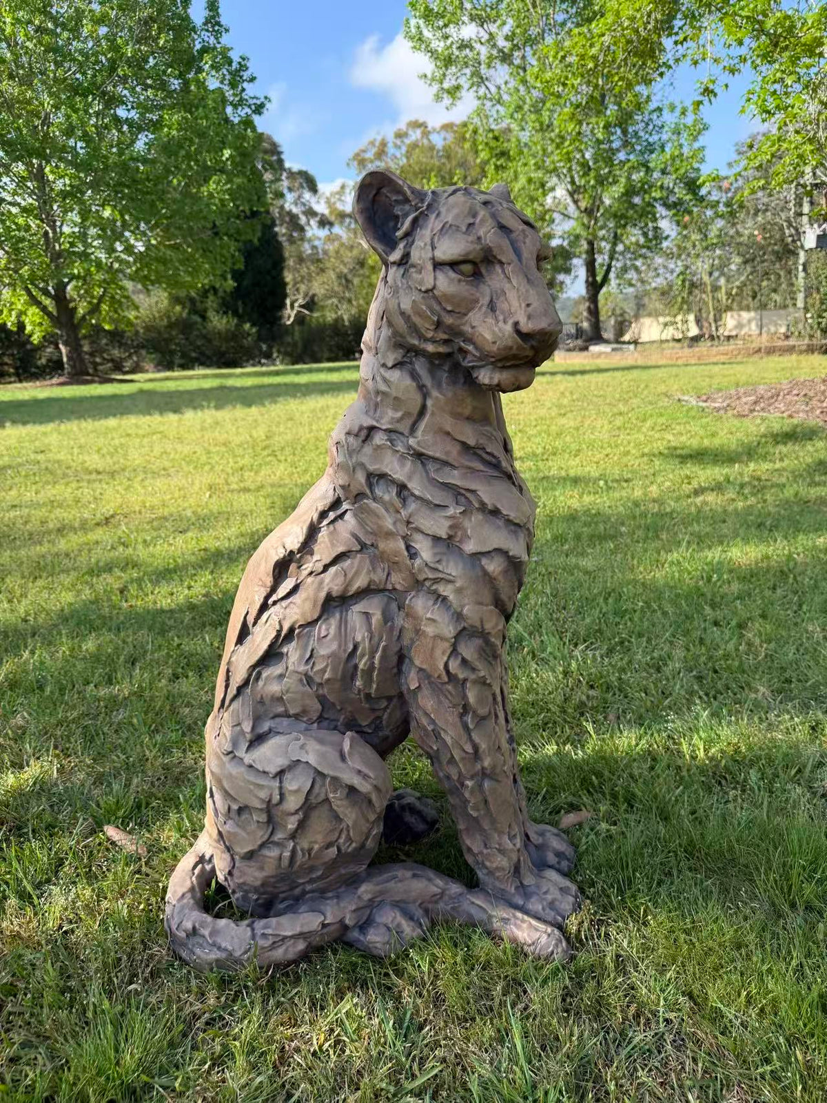 Foritudeo Feline Seated Jaguar Sculpture — 91 cm