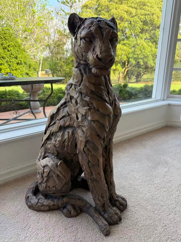 Foritudeo Feline Seated Jaguar Sculpture — 91 cm