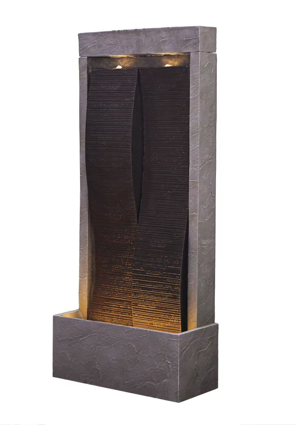 Duality Lights & Water Combo Natural Wall Water Feature Sublime Design