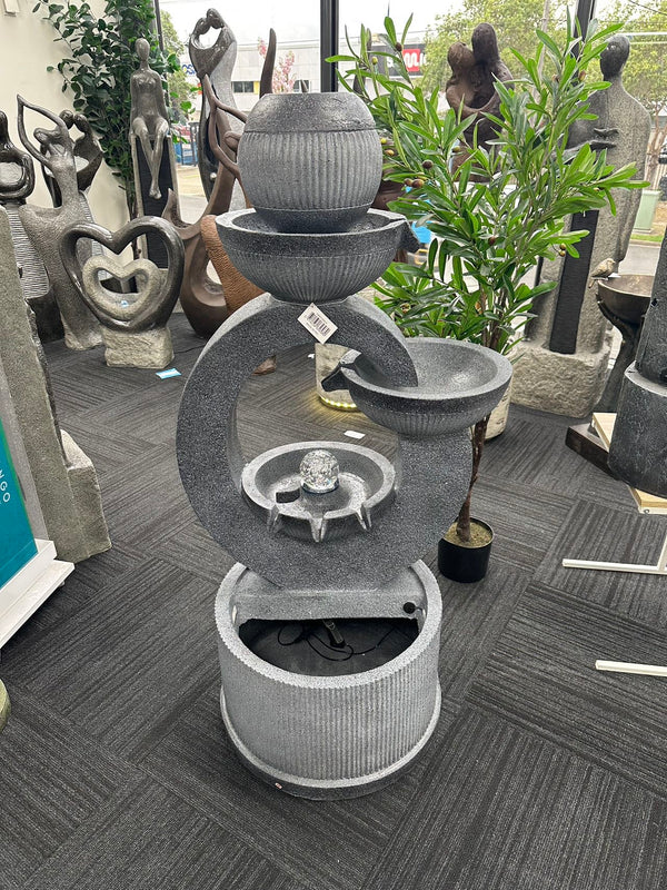 Hartamas Multi Layered Planter Top Fountain with Turning Crystal Ball