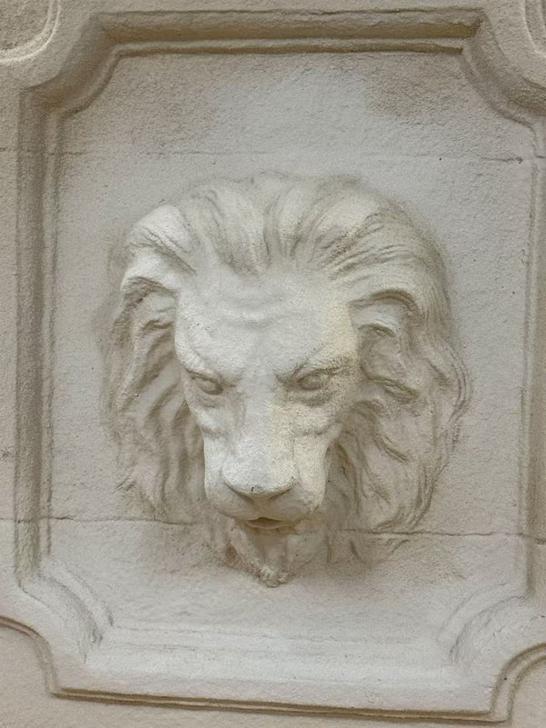 Cesare Large Lion Water Wall Sandstone Cement Fibre Tall Fountain