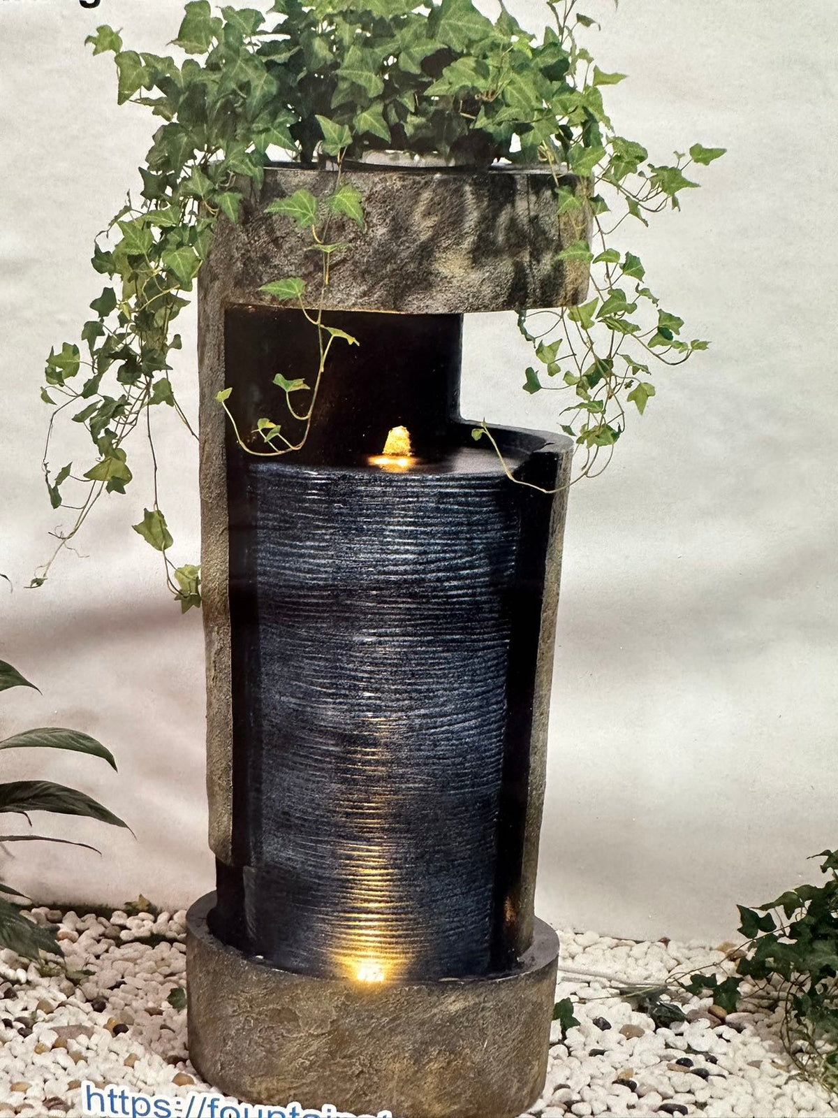 Mungara Curtain Water Feature with Top Pedestal Fountain