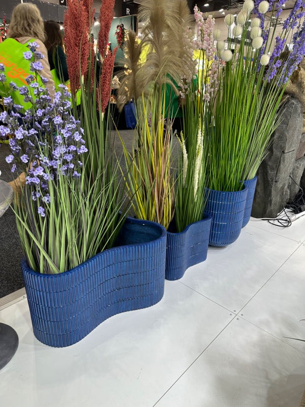 Azzuro Italian Blue Ceramic Look Design MGO Planter