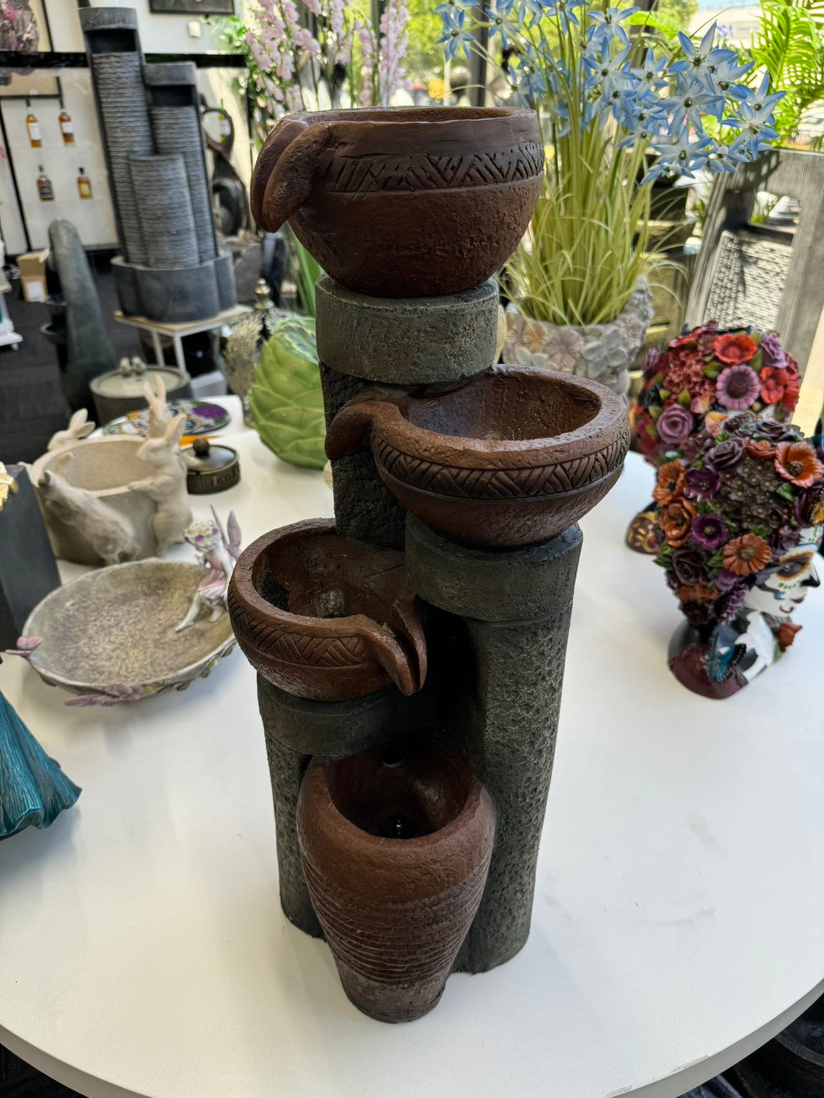 PAOLINA Abstract Solar Fountain Multi Jug Water Feature