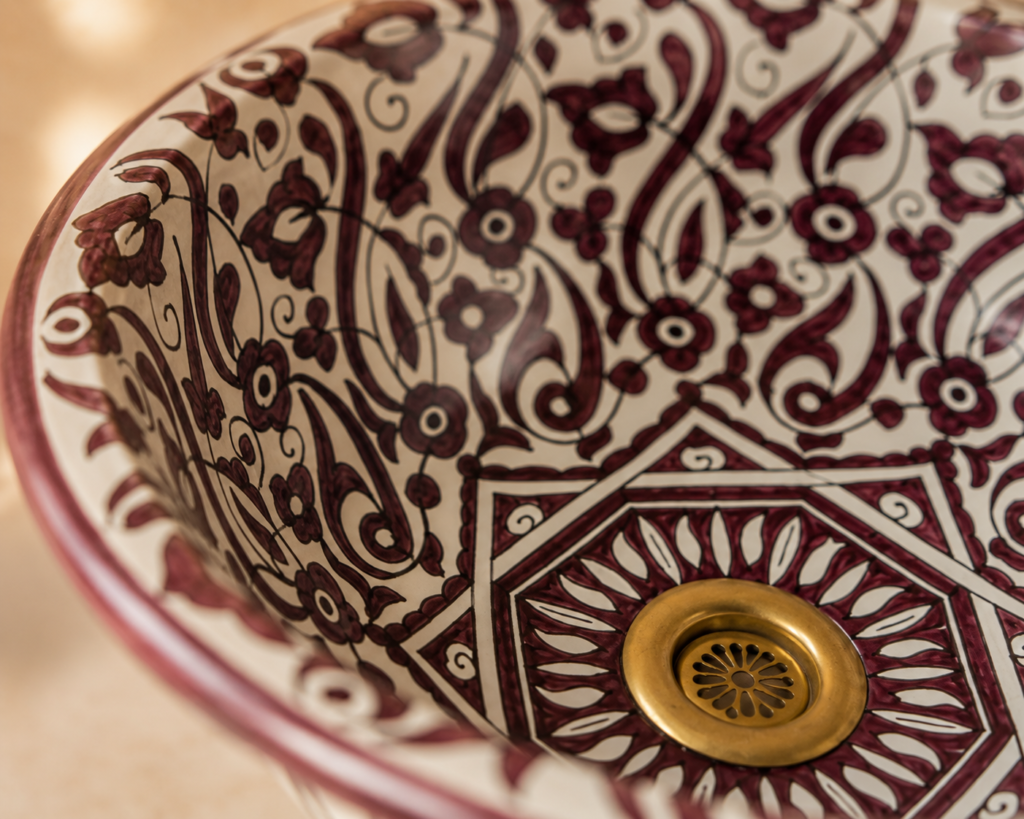 Fès Grenade Hand-Painted Ceramic Basin