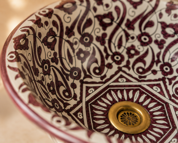Fès Grenade Hand-Painted Ceramic Basin