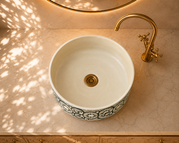 Fès Verde Hand-Painted Ceramic Basin