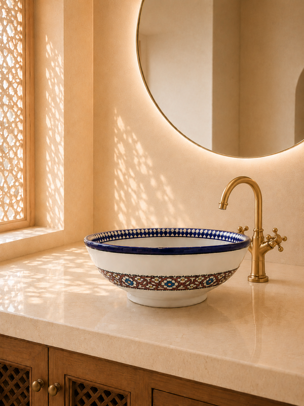 Fès Andalou Hand-Painted Ceramic Basin