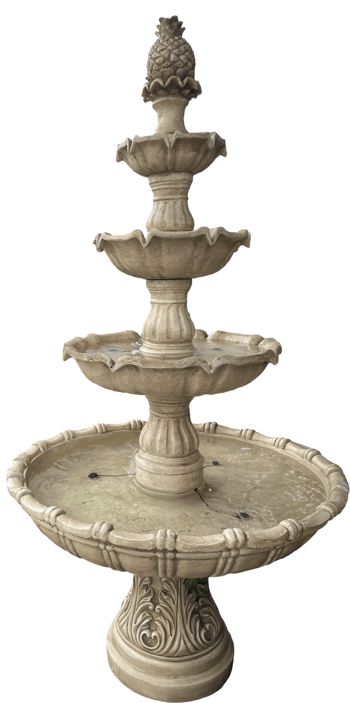 Amadora Ivory Stone Effect 5-Tier Electric Powered Tiered Water Fountain