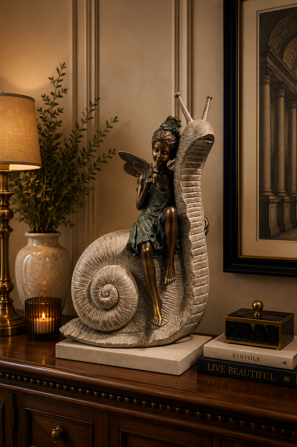 Fairy on Snail Decor Ornament