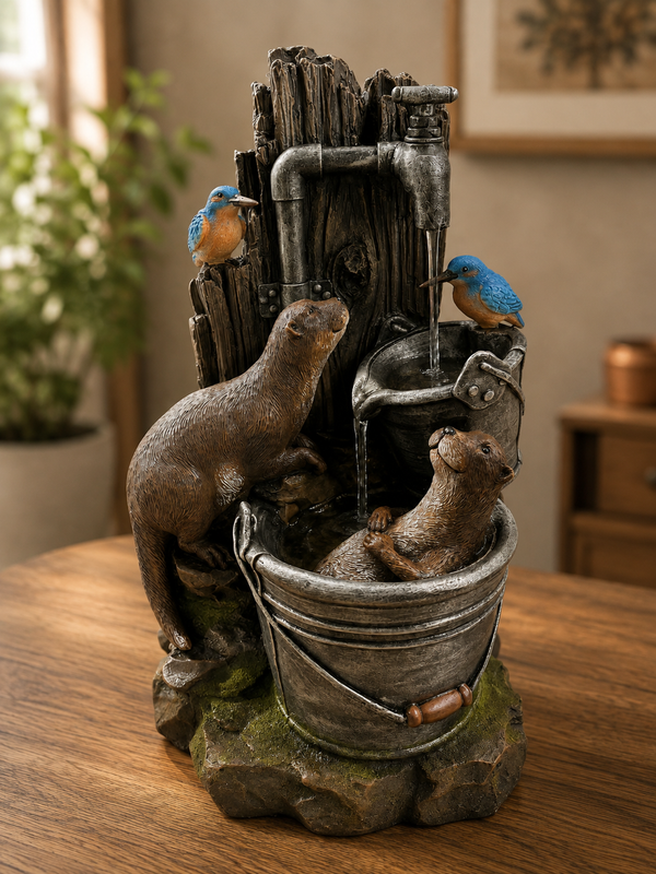 Fiesta Bathing Otters Fountain
