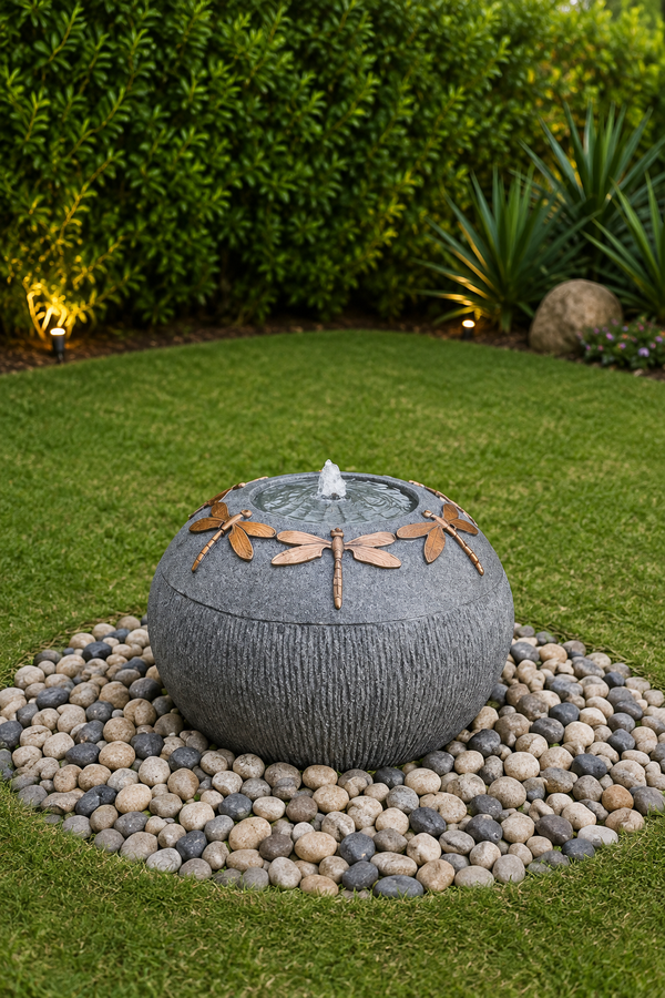 Dragon Fly Celebration Abstract Fountain