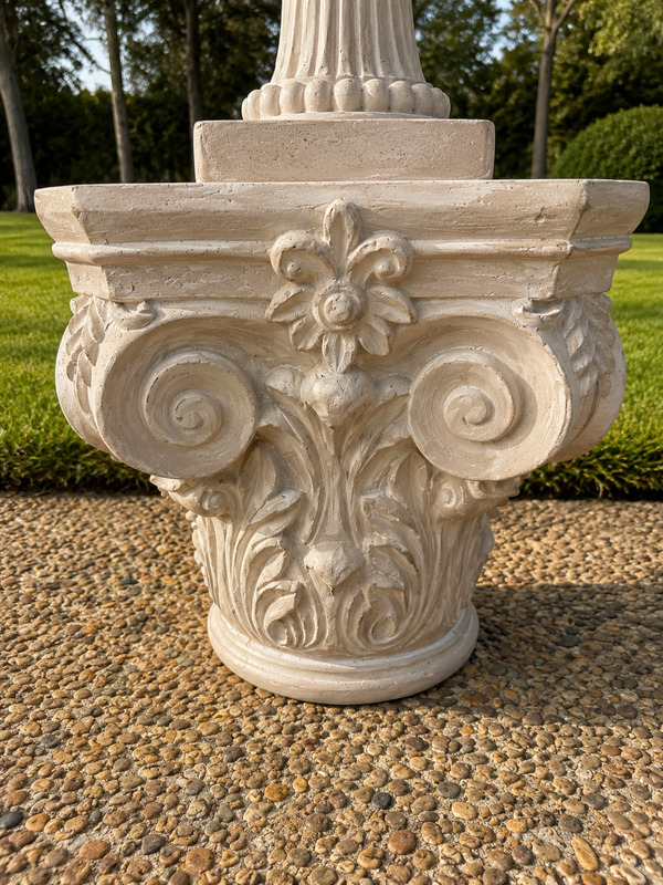 Zocalo Roman Design White Plinth Gold Accents