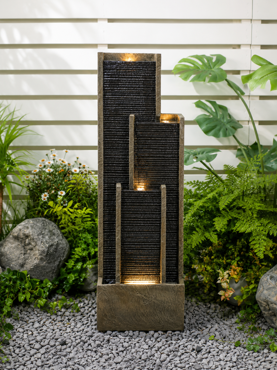 Abruzzo Multi Curtains Water Feature 1.03 Meter Tall Indoor & Outdoor Fountain