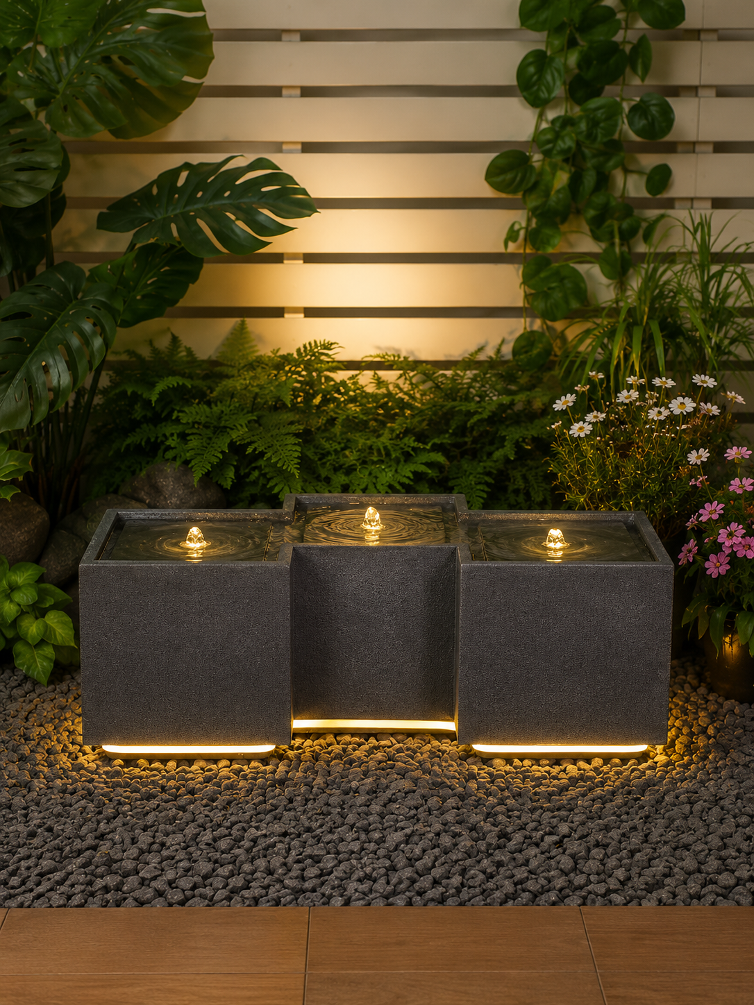 Vernazza Multi Parts & Lights Water Feature Indoor & Outdoor Fountain