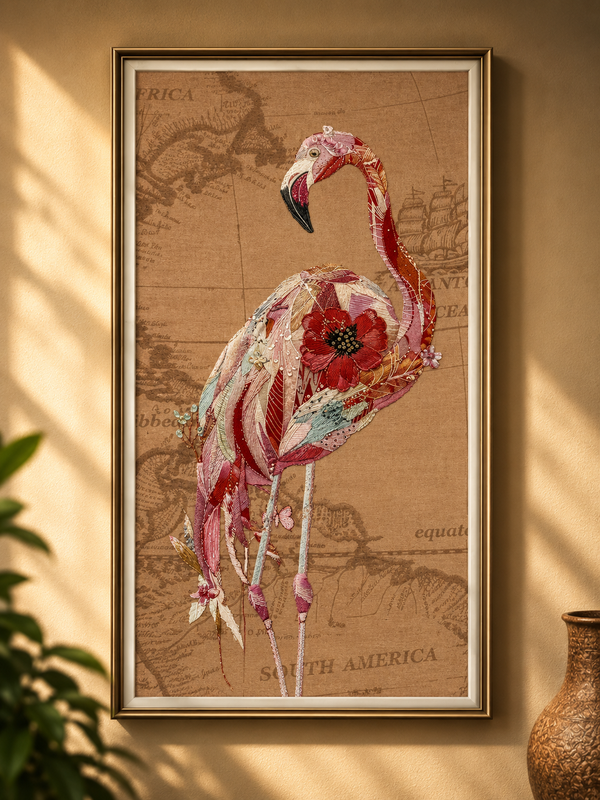 Unique Flamingo Printed Canvass Tapestry Texture Wall Art Marvel Collection March 2025