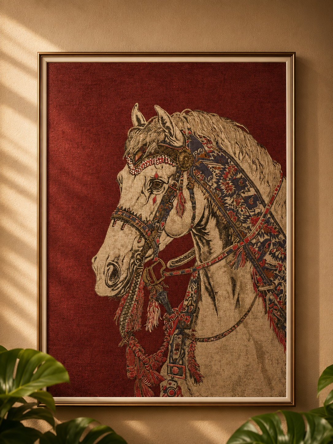 Arabian Horse Printed Canvass Tapestry Texture Wall Art Marvel Collection March 2025
