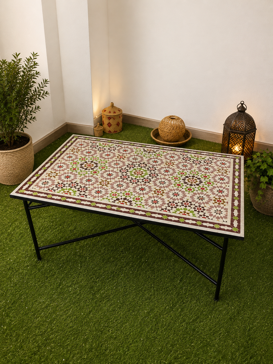 Amazing mosaic Table Moroccan for outdoor & indoor, pink mosaic Table 100% handcrafted, included shipping