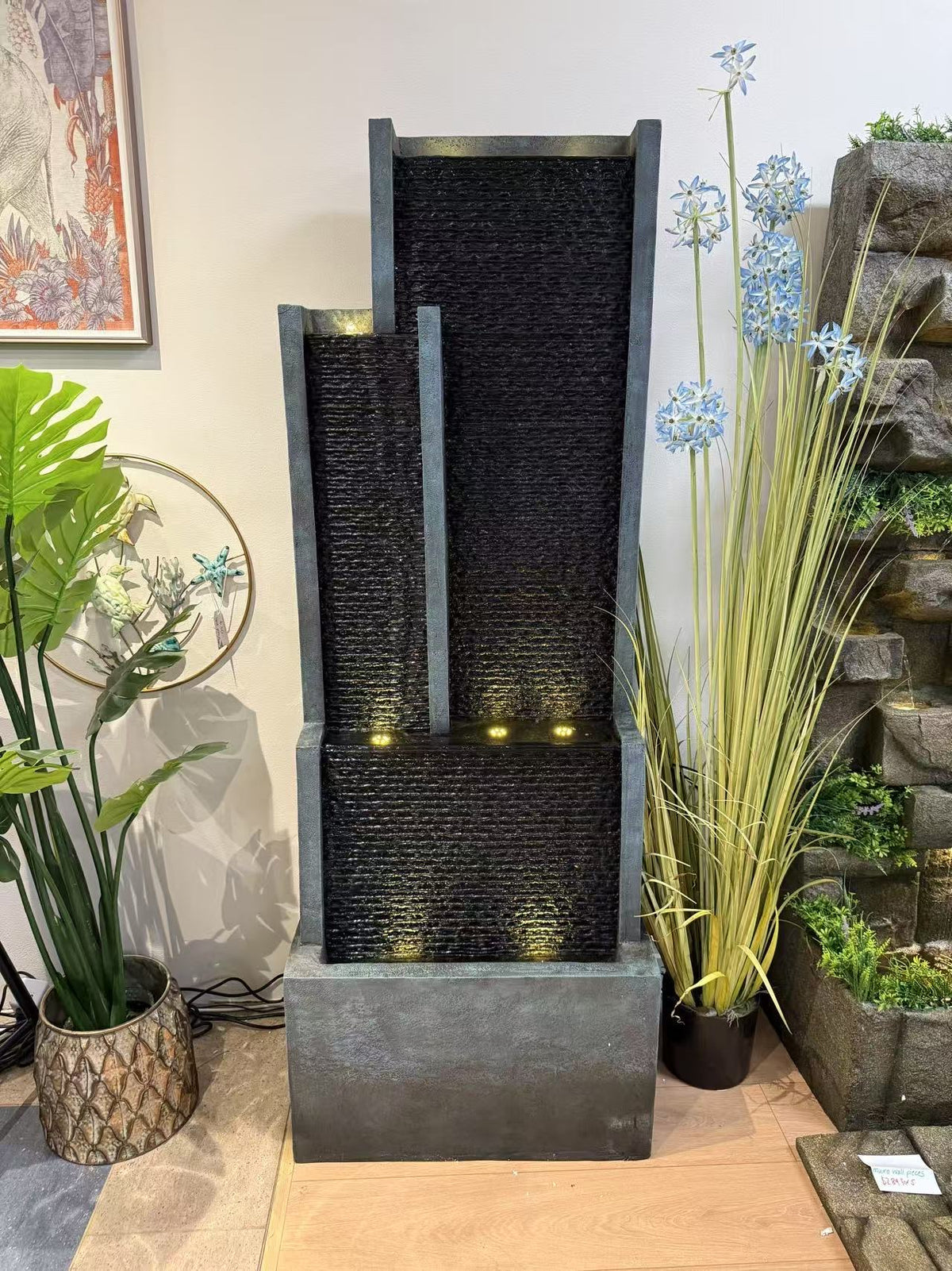 Empire Large Multi Drop Water Feature 1.8 Meter Tall Indoor & Outdoor Fountain