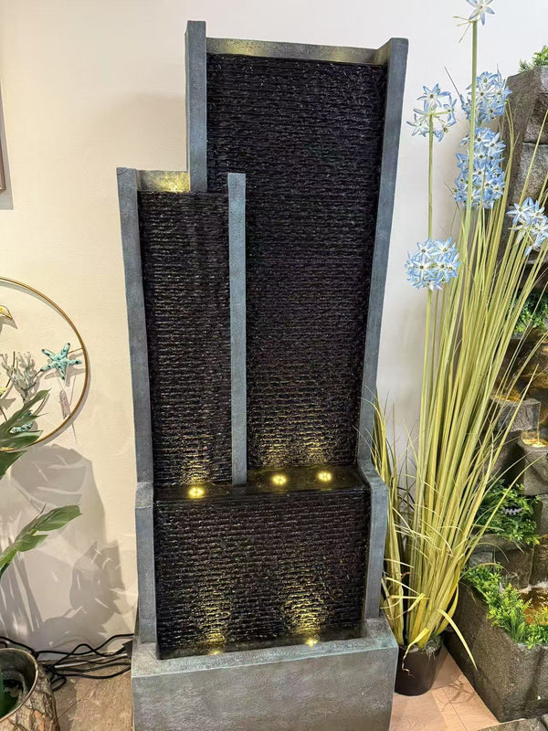 Empire Large Multi Drop Water Feature 1.8 Meter Tall Indoor & Outdoor Fountain